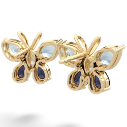 Aquamarine Butterfly 14K Yellow Gold earrings E2215