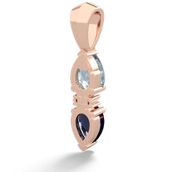 Aquamarine Bowtie Drop 14K Rose Gold pendant P0865