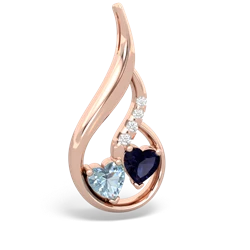 Aquamarine Keepsake Curves 14K Rose Gold pendant P5450