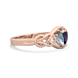 Aquamarine Celtic Love Knot 14K Rose Gold ring R5420