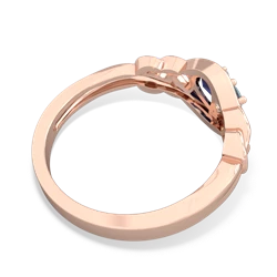 Aquamarine Celtic Love Knot 14K Rose Gold ring R5420