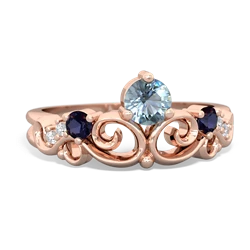 Aquamarine Crown Keepsake 14K Rose Gold ring R5740