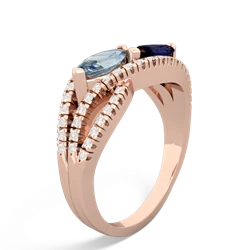 Aquamarine Diamond Rivers 14K Rose Gold ring R3070