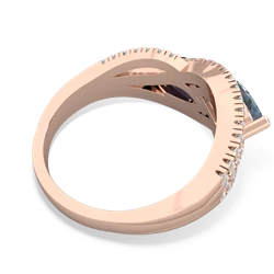 Aquamarine Diamond Rivers 14K Rose Gold ring R3070