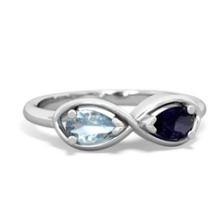 Aquamarine Infinity 14K White Gold ring R5050