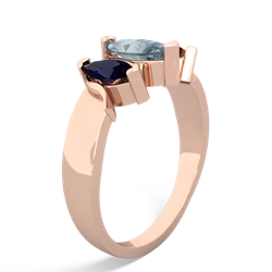 Aquamarine Three Peeks 14K Rose Gold ring R2433