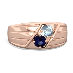 Aquamarine Men's Streamline 14K Rose Gold ring R0460