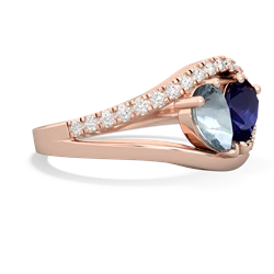 Aquamarine Nestled Heart Keepsake 14K Rose Gold ring R5650