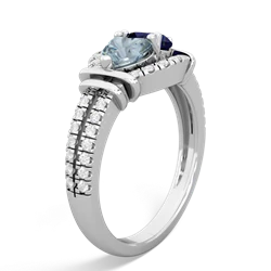 Aquamarine Art-Deco Keepsake 14K White Gold ring R5630