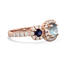 Aquamarine Regal Halo 14K Rose Gold ring R5350