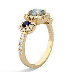 Aquamarine Regal Halo 14K Yellow Gold ring R5350