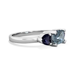 Aquamarine Three Stone 14K White Gold ring R5235