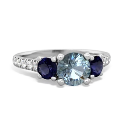 Aquamarine Pave Trellis 14K White Gold ring R5500