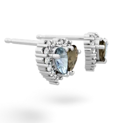 Aquamarine Halo 14K White Gold earrings E7008