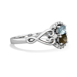 Aquamarine Love Nest 14K White Gold ring R5860