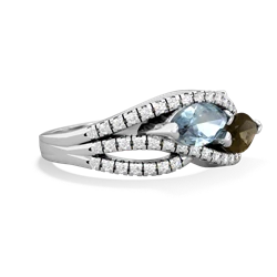 Aquamarine Diamond Rivers 14K White Gold ring R3070