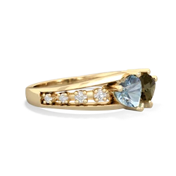 Aquamarine Heart To Heart 14K Yellow Gold ring R3342