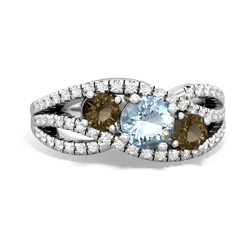 Aquamarine Three Stone Aurora 14K White Gold ring R3080