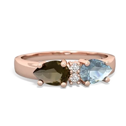 Aquamarine Pear Bowtie 14K Rose Gold ring R0865