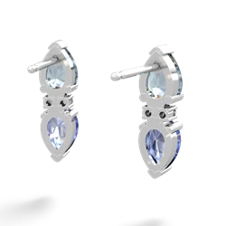 Aquamarine Bowtie Drop 14K White Gold earrings E0865