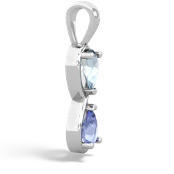 Aquamarine Infinity 14K White Gold pendant P5050