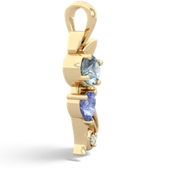 Aquamarine Kitten 14K Yellow Gold pendant P5780