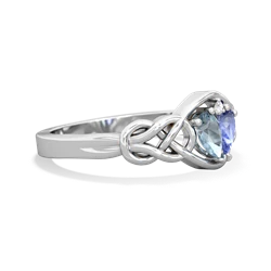 Aquamarine Celtic Love Knot 14K White Gold ring R5420