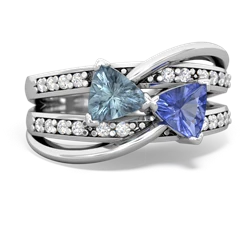 Aquamarine Bowtie 14K White Gold ring R2360