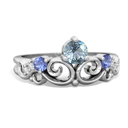 Aquamarine Crown Keepsake 14K White Gold ring R5740