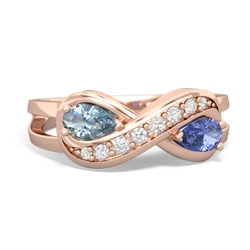 Aquamarine Diamond Infinity 14K Rose Gold ring R5390