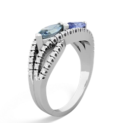 Aquamarine Diamond Rivers 14K White Gold ring R3070