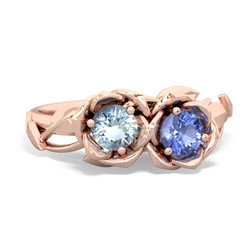 Aquamarine Rose Garden 14K Rose Gold ring R5510