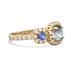 Aquamarine Regal Halo 14K Yellow Gold ring R5350