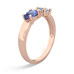 Aquamarine Pear Bowtie 14K Rose Gold ring R0865