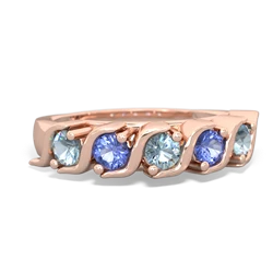 Aquamarine Anniversary Band 14K Rose Gold ring R2089