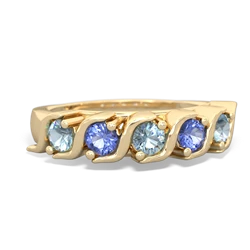 Aquamarine Anniversary Band 14K Yellow Gold ring R2089