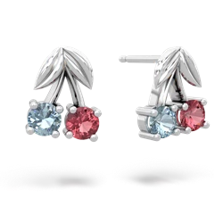 Aquamarine Sweet Cherries 14K White Gold earrings E7001