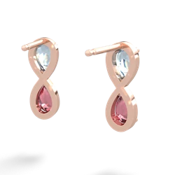 Aquamarine Infinity 14K Rose Gold earrings E5050