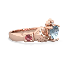 Aquamarine Claddagh Keepsake 14K Rose Gold ring R5245