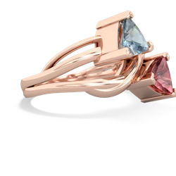 Aquamarine Split Band Swirl 14K Rose Gold ring R2341