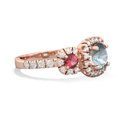 Aquamarine Regal Halo 14K Rose Gold ring R5350