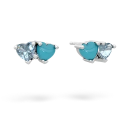 Aquamarine Sweethearts 14K White Gold earrings E5260