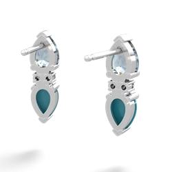 Aquamarine Bowtie Drop 14K White Gold earrings E0865