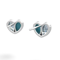 Aquamarine 'Our Heart' 14K White Gold earrings E5072