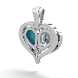 Aquamarine Two Become One 14K White Gold pendant P5330