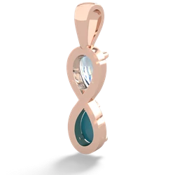 Aquamarine Infinity 14K Rose Gold pendant P5050