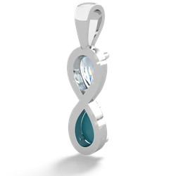 Aquamarine Infinity 14K White Gold pendant P5050