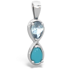 Aquamarine Infinity 14K White Gold pendant P5050