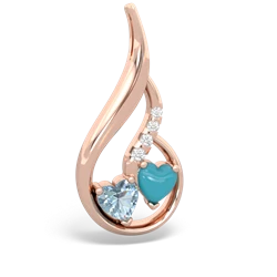 Aquamarine Keepsake Curves 14K Rose Gold pendant P5450