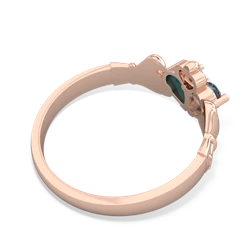 Aquamarine 'Our Heart' Claddagh 14K Rose Gold ring R2388